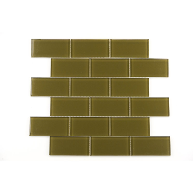 Torch Song 2'' W x 4'' L Glass Tile Mosaic Sheet, Leaf
