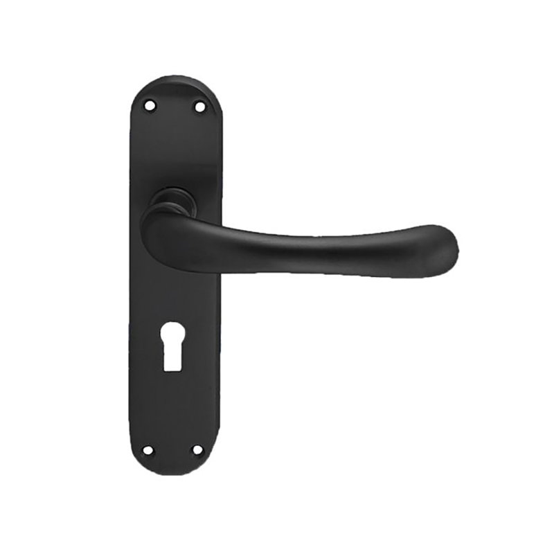 Ibra Lock Door Handle, Matt Black