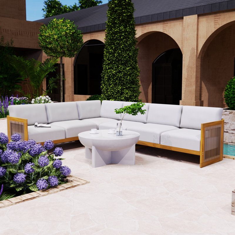 Acacia 5-Piece Outdoor Sectional Seating Group With Cushions