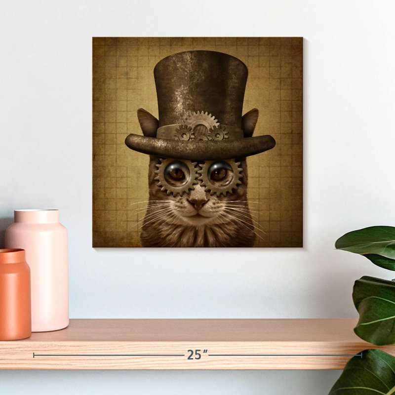 Chat Steampunk rétro, H 16 po x l 16 po