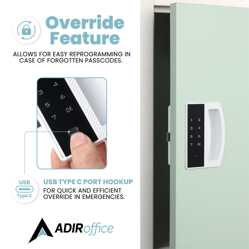 AdirOffice 72" Green Steel Single Tier Storage Locker