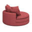 Fauteuil pivotant à 360 °, fauteuil simple d'appoint rond de 57,5 po avec coussins doubles et 3 coussins amovibles-1737427697