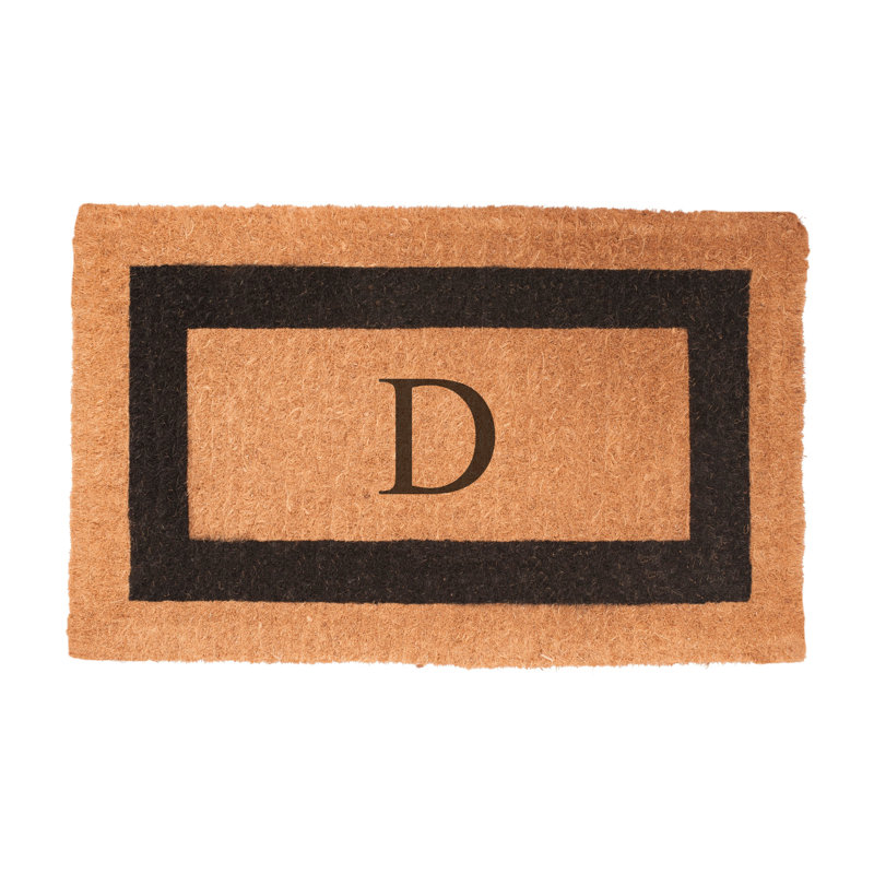 Tapis de porte d’extérieur en fibre monogramme Stansfield, Rectangle 2 pi x 3 pi 3 po, D