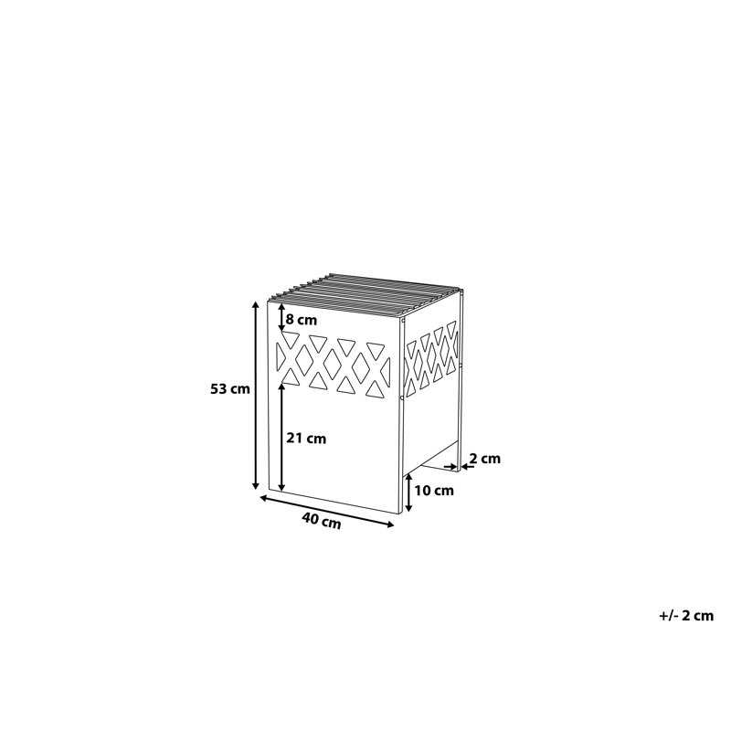 Malave Square Steel Charcoal Smokeless Fire Pit