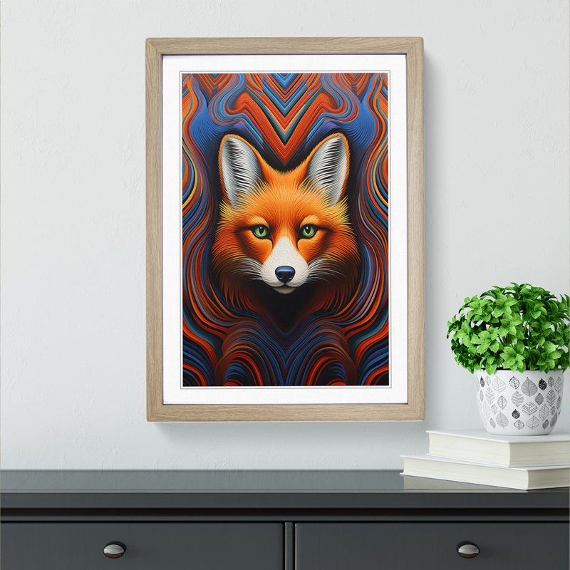 Single Picture Frame Print on Wood, Oak Framed, 34cm H x 25cm W