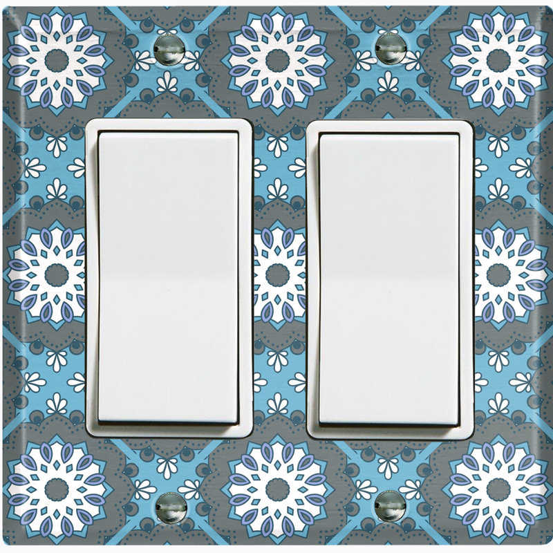Patterned 2 - Gang Toggle Light Switch Standard Wall Plate