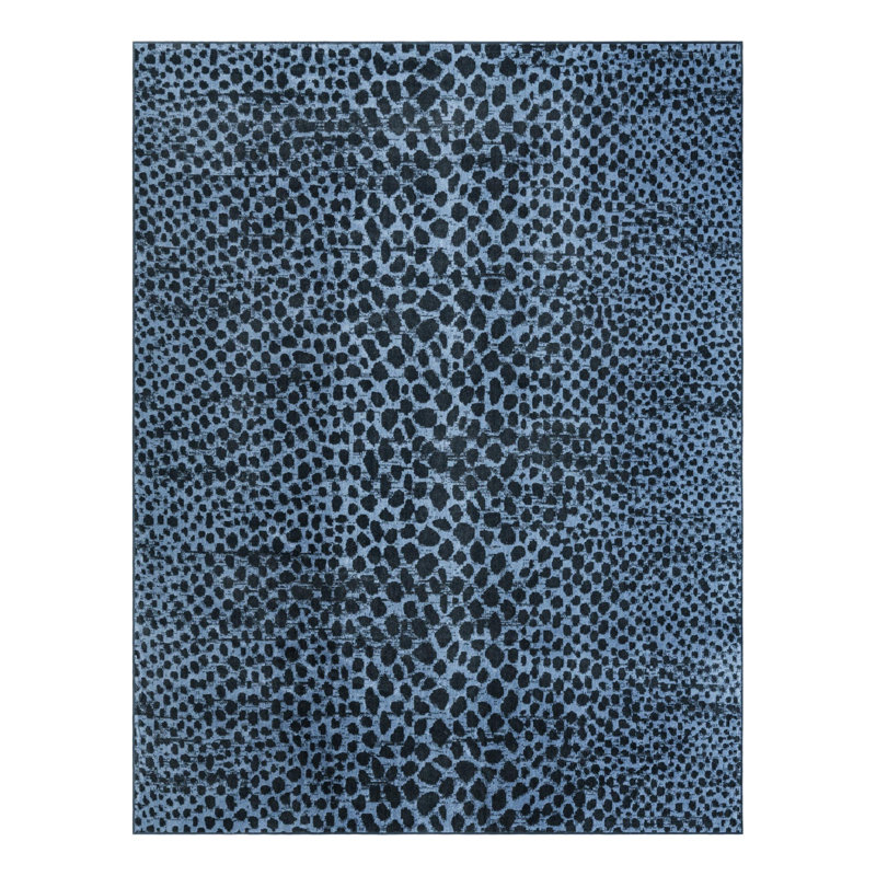 Tapis bleu marine à motif animalier Langley Street®, Rectangle 7 pi 10 po x 10 pi