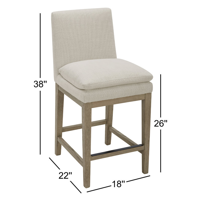 Tabouret de comptoir rembourré Bethea (ensemble de 3), Lin Performance Effie