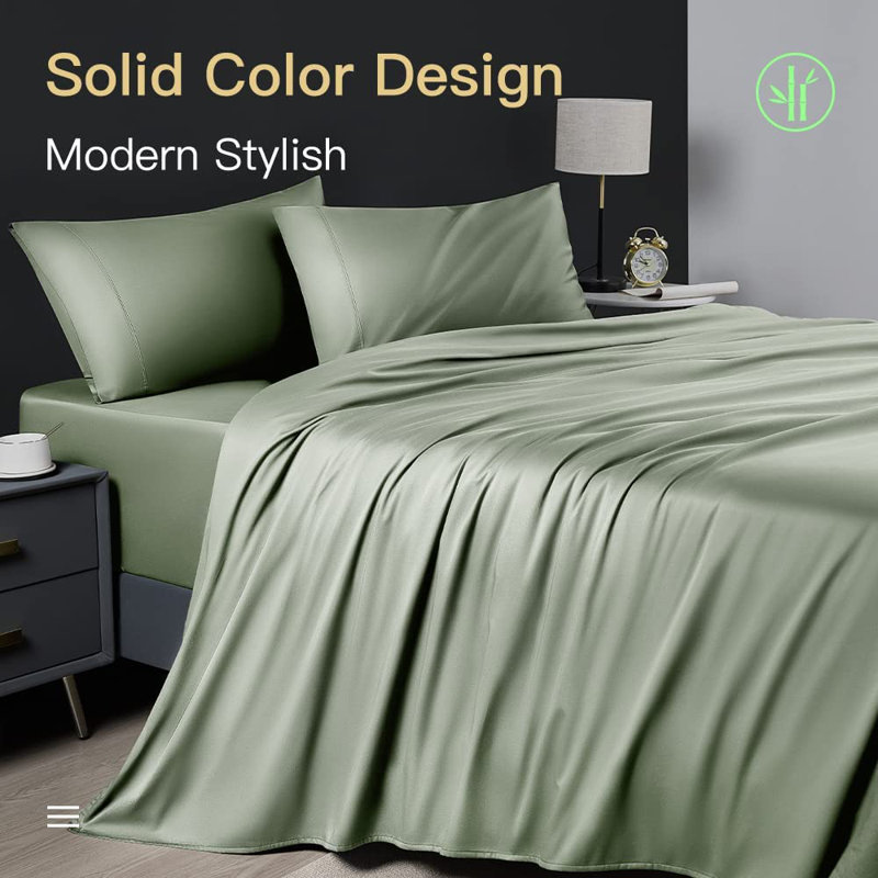 Andrick Silk Sheet Set, Sage Green