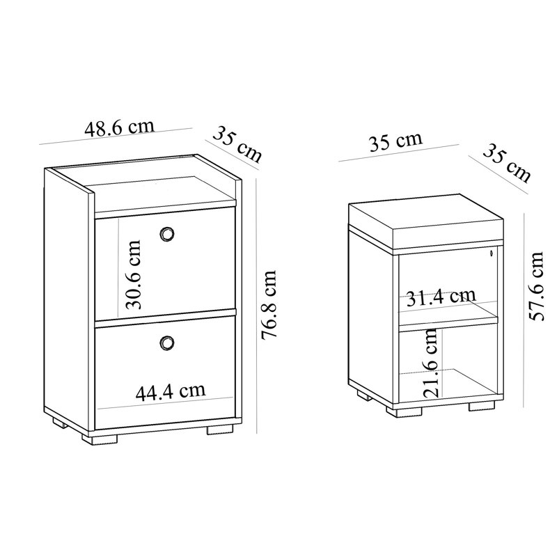 Armoire de rangement pour chaussures 4 paires, Blanc