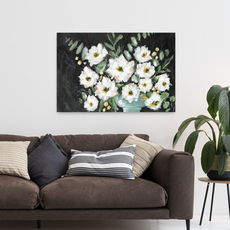 Art contemporain de fleurs printanières fantaisistes, H 48 po x l 32 po