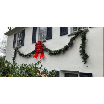 Arc de Noël en velours de velours de forme 3D rouge avec boucles 26 g x 26 po 26 po x 40 po