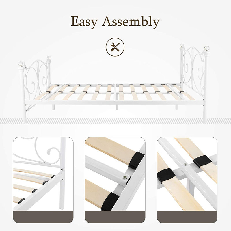 Paulina UK Double - DE 135 X 190 Cm Metal Bed