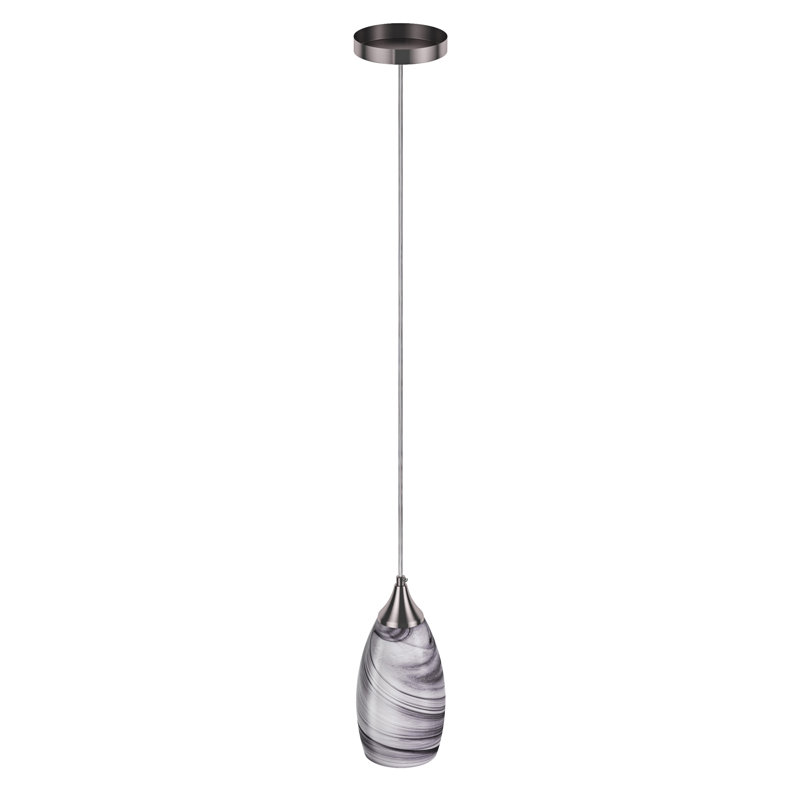 Luminaire suspendu conique à 1 lumière Desravines, Noir / blanc