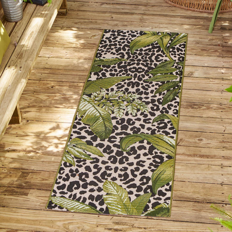 Tapis intérieur / extérieur vert Asuna Asromeda, Tapis de couloir 2 pi x 8 pi