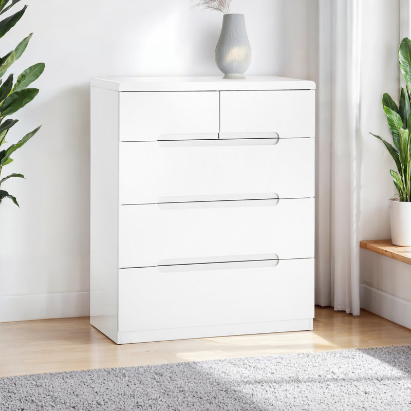 Tricia 81cm W 5 - Drawer Chest of Drawers, White