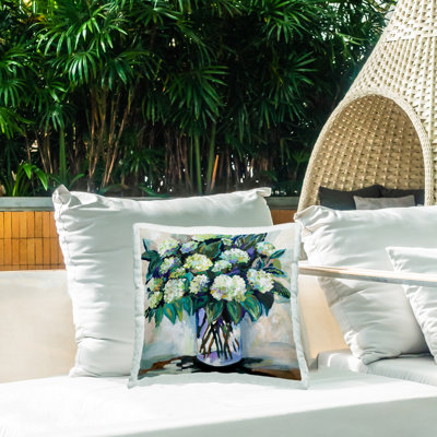 Coussin décoratif d'extérieur à motif de bouquets complet Jaimes par Jeanette Vertentes