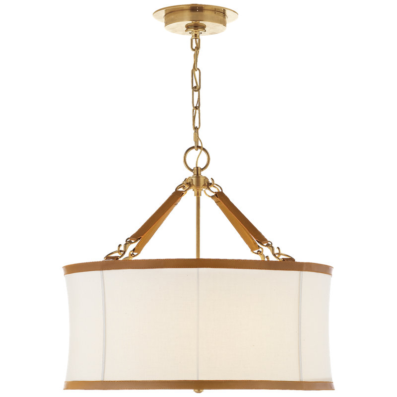 Ralph Lauren Broomfield 3 Light Chandelier, Natural Brass