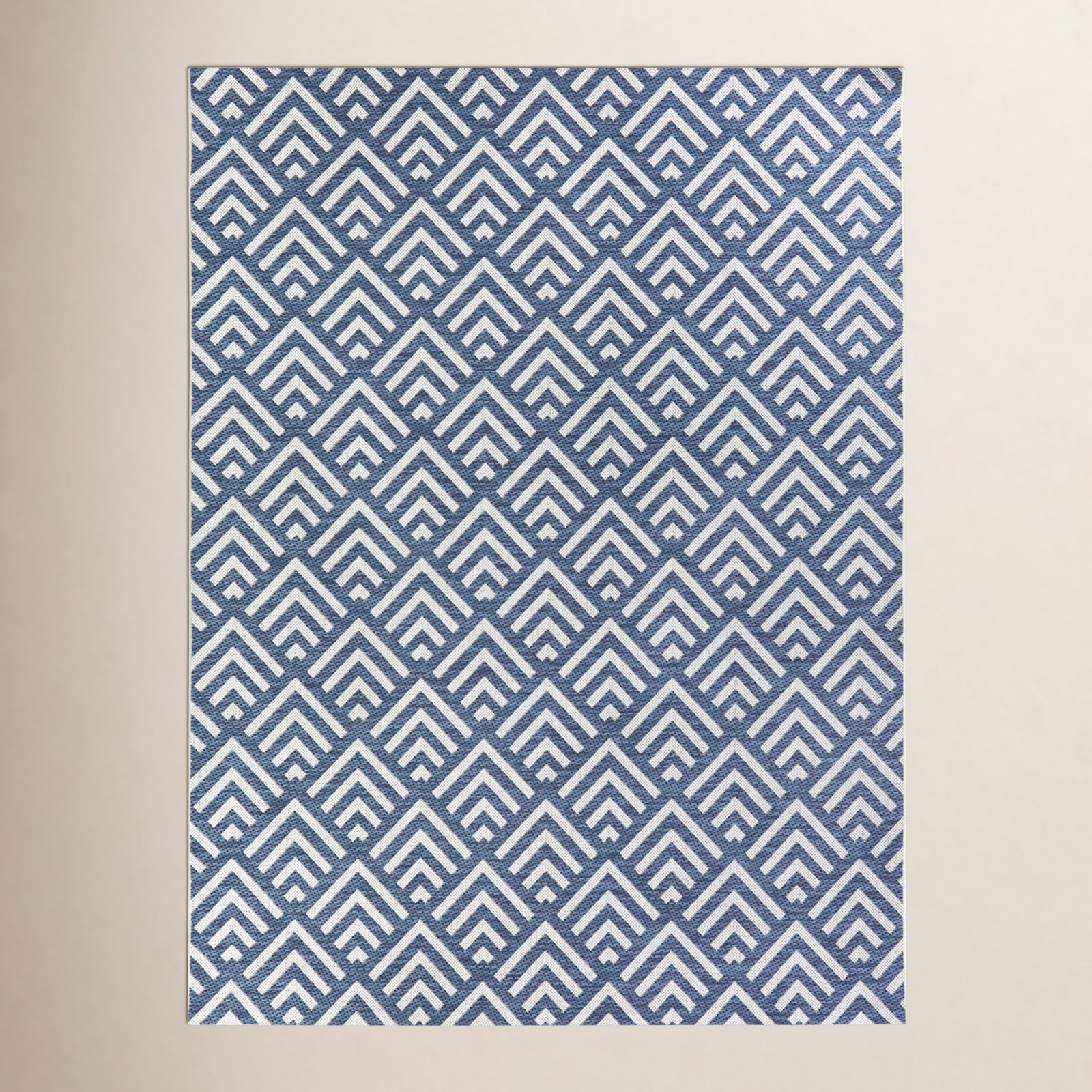 Pauley Blue Indoor/Outdoor Rug, Rectangle 5'3" x 7'