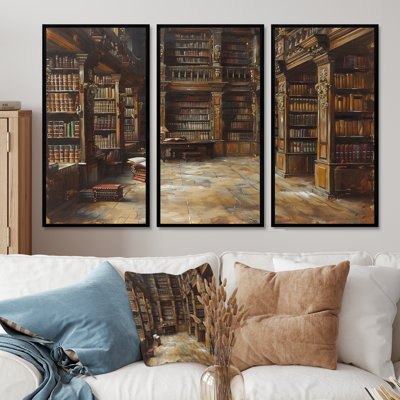 Ensemble d'impressions murales brunes, beige et vintage