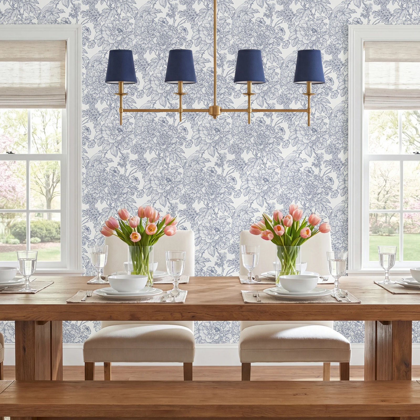 Viola Floral Wallpaper, Blue
