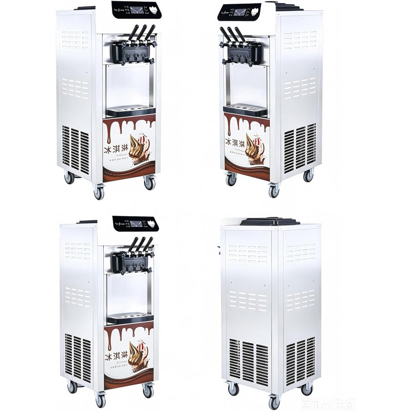 Premium Soft Ice Cream Maker with Low Noise & One-Button Operation | Compact Space-Saving Equipment for Small Businesses & Home Dessert Making