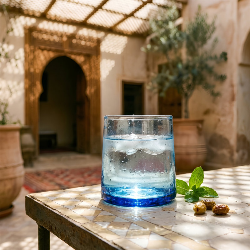 Merzouga Recycled Glass Tealight Candle Holder - By Nicola Spring, Blue