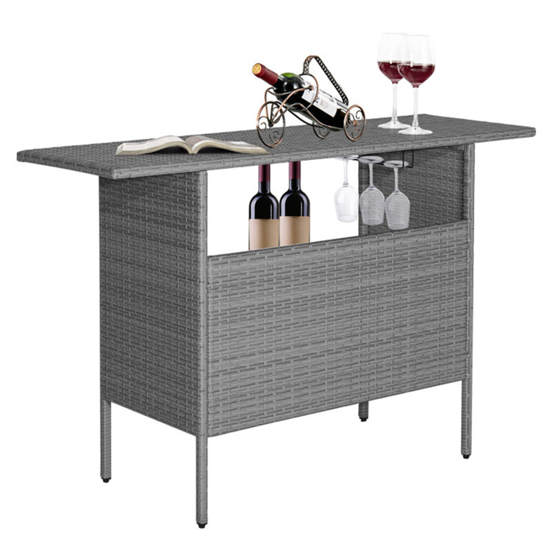 Avik Rectangular Wicker/Rattan Outdoor Bar Table