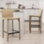 Tabouret de bar H 26 po entièrement assemblé, tabouret de bar rembourré en cuir Saddle avec siège rembourré, tabouret de bar à hauteur de comptoir avec repose-pieds à structure métallique pour comptoir de bar pour îlot de cuisine, kaki-2110896978-2110765622