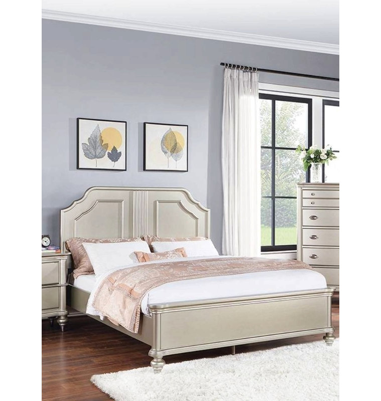 Mobilier de chambre à coucher à lit à panneau double de style traditionnel 1pc, Très grand lit