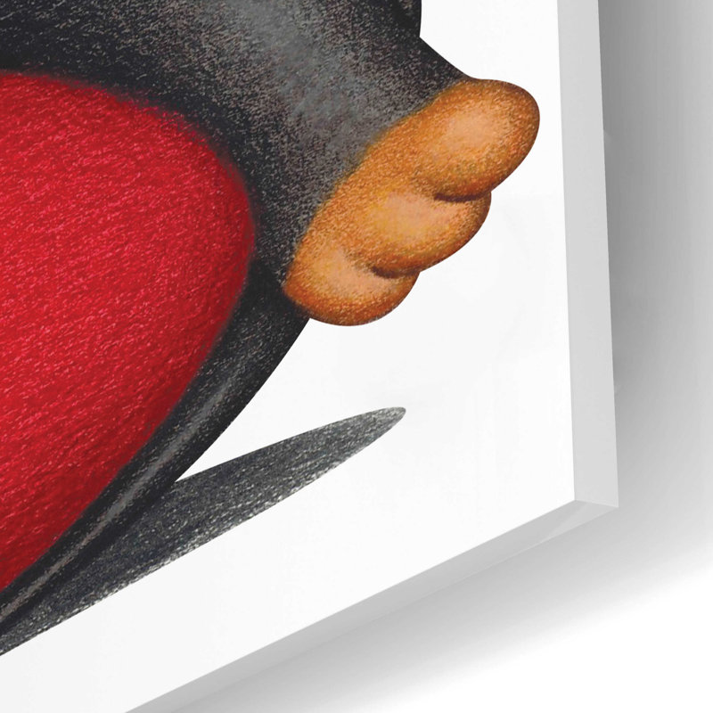 Teckel noir sur coussin rouge sur imprimé plastique / acrylique, H 12 po x l 24 po x P 0,2 po