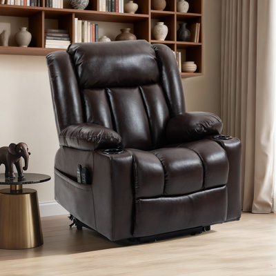 Dual Motor Zero Gravity Recliner  Extended Footrest With Massage Heat Cup Holders USB Port  Breathable Leather