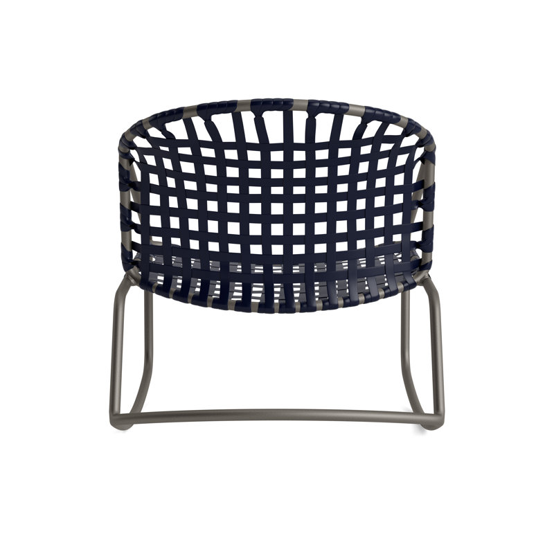 Kantan Outdoor Lounge Chair, Mica/Marine Vinyl Lace