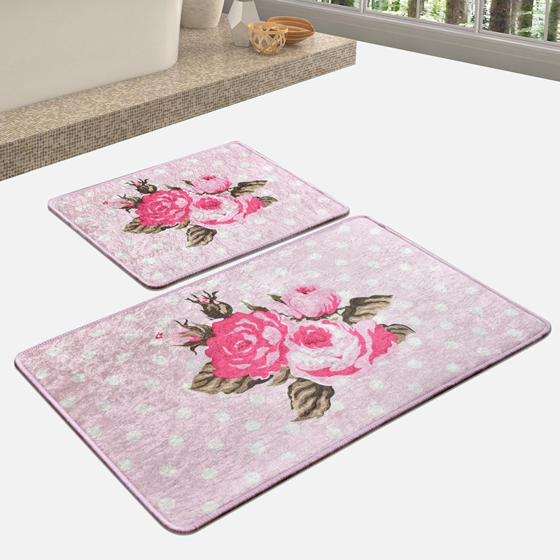 Ensemble de tapis de bain antibactérien (2 pièces), 100% polyester, 19,7 po x 23,6 po et 23,6 po x 39,4 po | Sous-tapis antidérapant, hauteur des poils: 0,4 po | Lavable à la machine, doux et durable, idéal pour la sécurité et le confort de la salle de bain