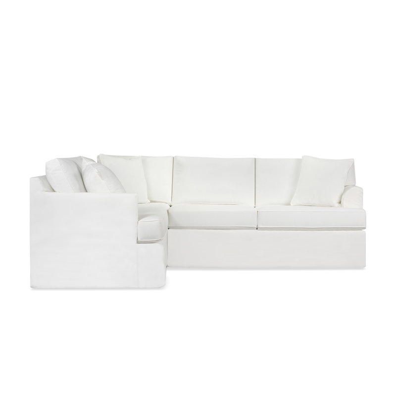 Canapé modulaire 2 pièces Conradina, Orienté à gauche (vu de face), Toile blanc cassé Bayou