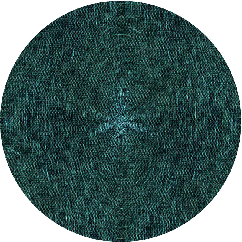 Performance Wool Abstract Indoor Rug, Round 3'
