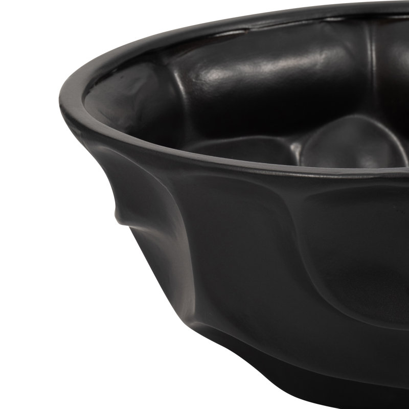 Bol en grès noir Arleta - Accessoire de vaisselle élégant pour la maison - 15 po x 15 po x 7 po