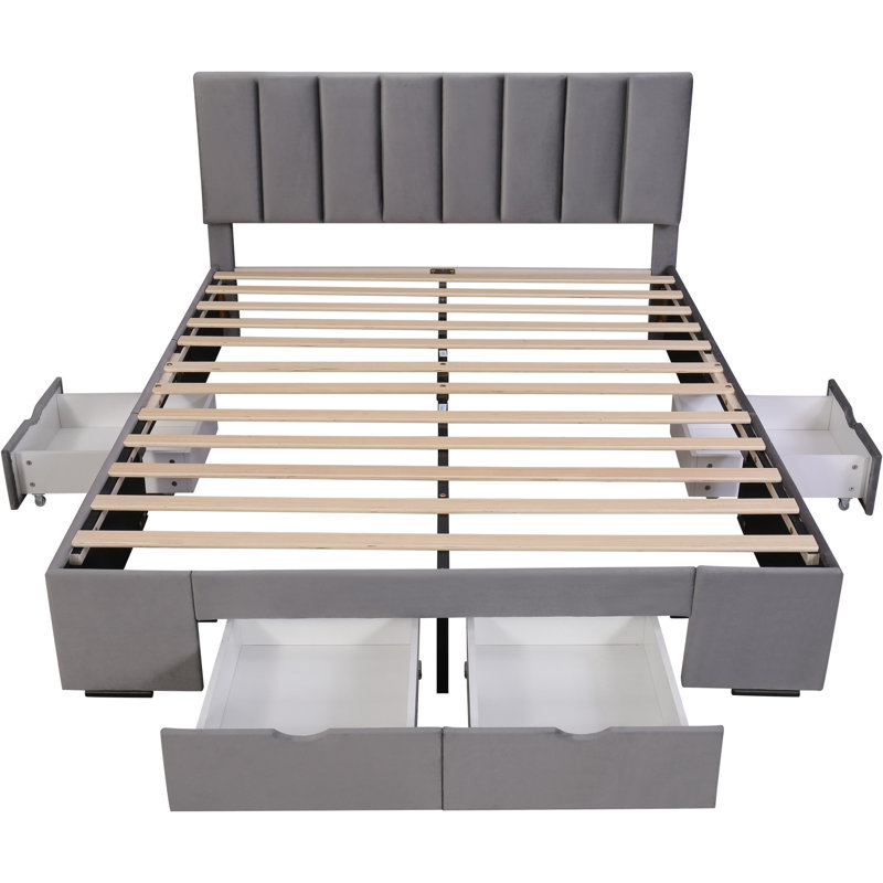 Ayvianna Upholstered Storage Bed, European Kingsize (160 x 200cm)