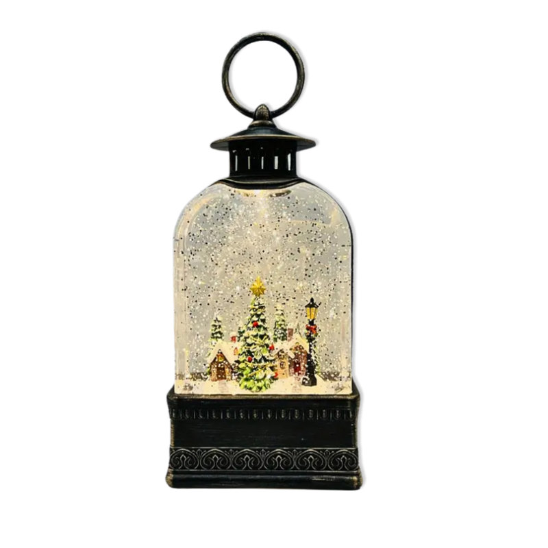 Boule à neige de Noël Père Noël et arbre, musique, lumières, paillettes, cadeau de décoration de table de vacances USB ou à piles
