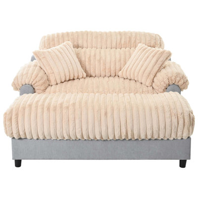 Modern Chaise Lounge Sofa 65.25" Cloud Chaise Sofa Cozy Plush Sofa Couch with Two Throw Pillows for Living Room