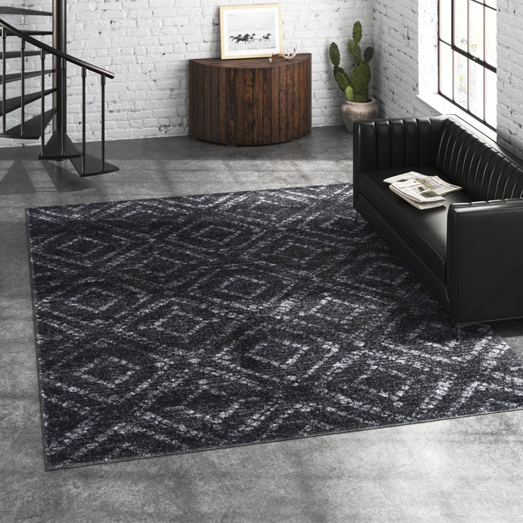 Sabio Geometric Dark Gray/Gray Area Rug