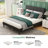 Upholstered Platform Bed Frame With Tufted Fabric Adjustable Headboard, No Box Spring Needed-106775798-106775795
