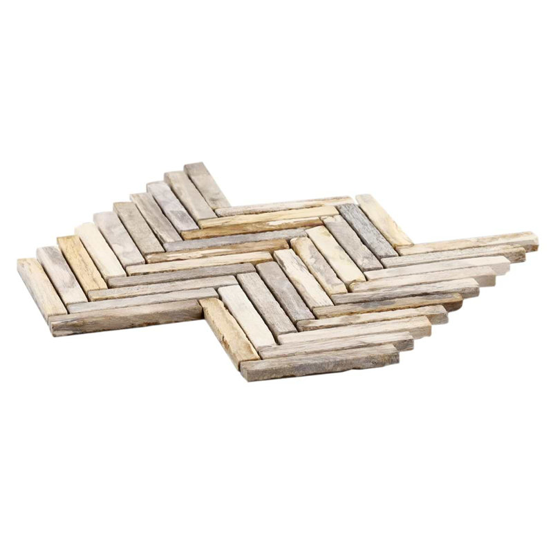 Fossil 1x4 Herringbone Matte Petrified Natural Stone Mosaic Tile