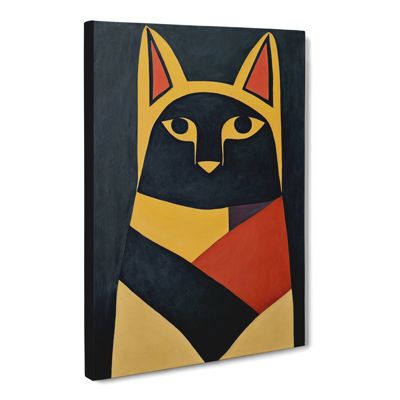 Chifley Egyptian Cat - Wrapped Canvas Print, 50cm H x 35cm W x 3cm D, No frame