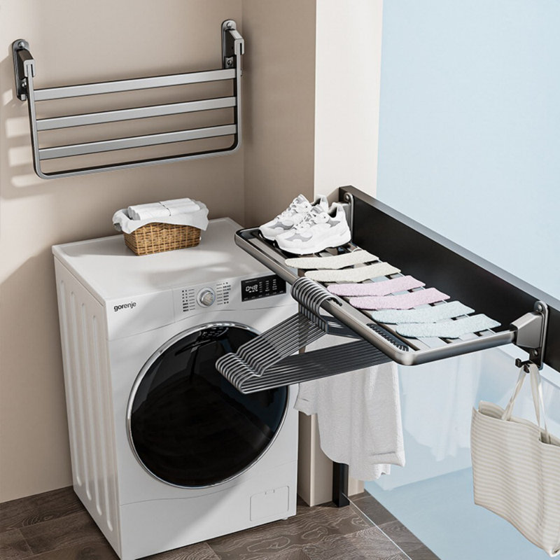 Foldable Wall Mounted Clothes Drying Rack for Balcony Window