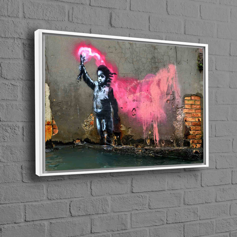 Banksy-Inspired Migrant Child Art Poster For Modern Graffiti Wall Decor And Abstract Home Decoration Perfect For Street Art Lovers