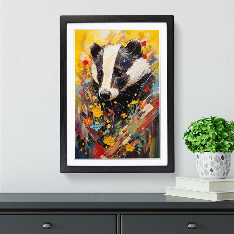 Single Picture Frame Print on Wood, 46cm H x 34cm W, Black Framed