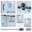 Porte de douche coulissante simple de 56 à 60 po x H 76 po, porte de salle de bain sans cadre avec verre trempé de 1/4 po (6 mm)-120178925