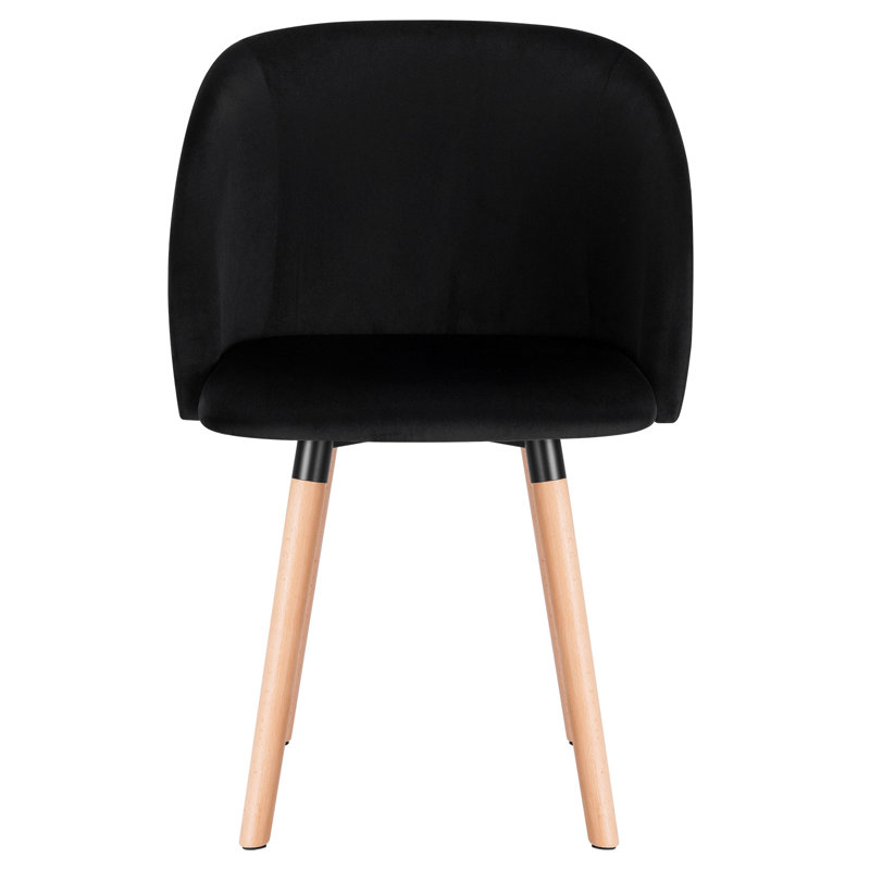 Jacalyn 47cm H Velvet Upholstered Side Chair, Black, Wood