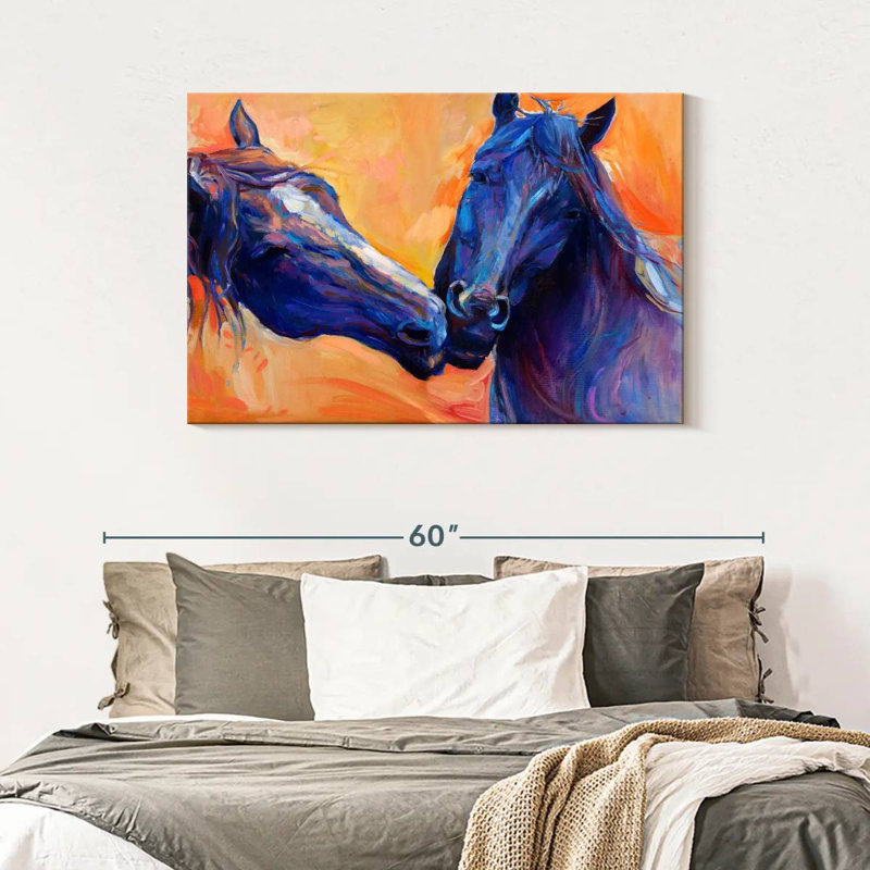 Brampt Blue Horses, 30" H x 45" W